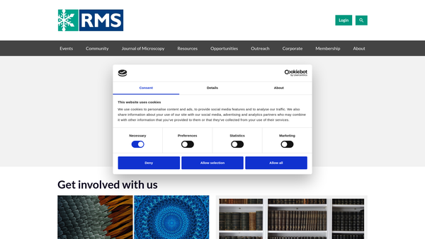 Screenshot of the Royal Microscopical Society website