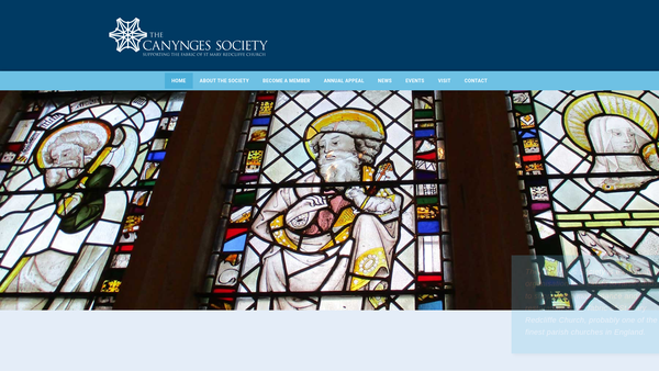 Screenshot of the Canynges Society (Friends Of St Mary Redcliffe) website