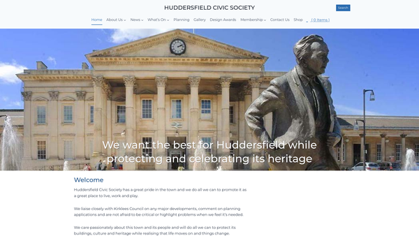 Screenshot of the Huddersfield Civic Society website