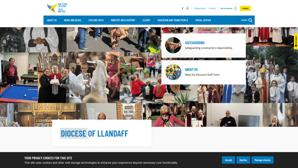 Screenshot of the The Llandaff Diocesan Board Of Finance website