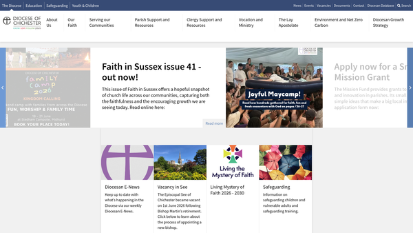 Screenshot of the The Chichester Diocesan Fund And Board Of Finance (Incorporated) website