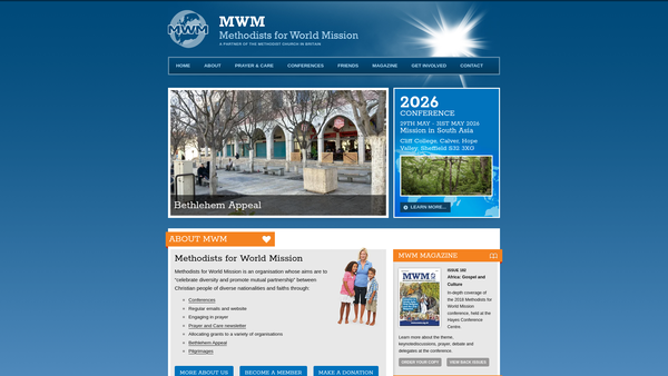 Screenshot of the Methodists For World Mission website