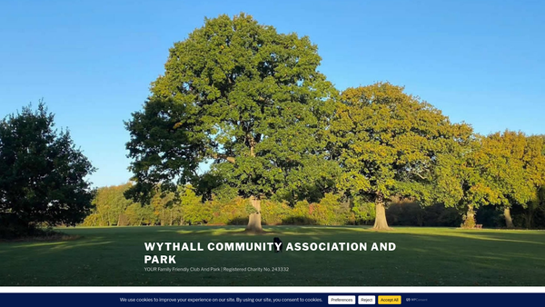 Screenshot of the Wythall Community Association website
