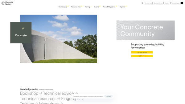 Screenshot of the Concrete Society Trust website