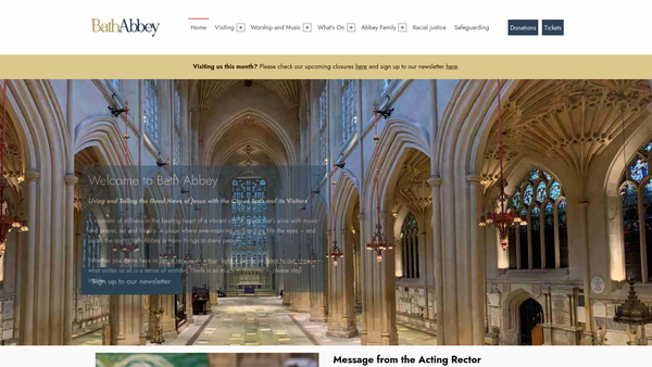 Screenshot of the Charity For The Upkeep And Maintenance Of The Abbey Cemetery website