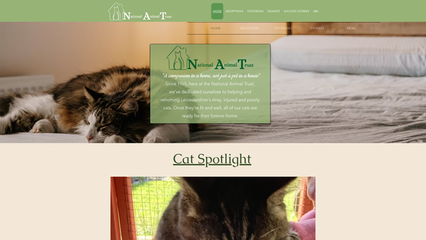 Screenshot of the The National Animal Trust website