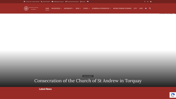 Screenshot of the Greek Orthodox Archdiocese Of Thyateira And Great Britain website