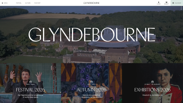 Screenshot of the Glyndebourne Productions Limited website