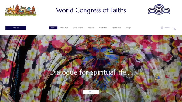 Screenshot of the World Congress Of Faiths website