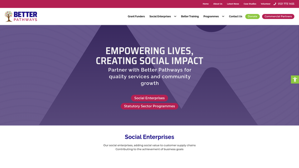 Screenshot of the Birmingham Industrial Therapy Association Limited website