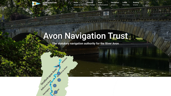 Screenshot of the Avon Navigation Trust website