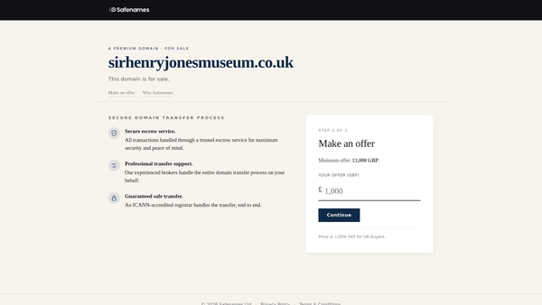 Screenshot of the Sir Henry Jones Memorial website