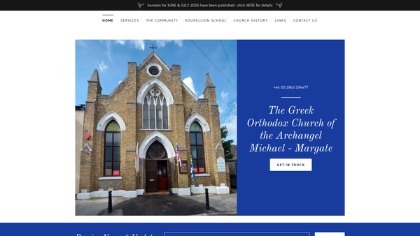 Screenshot of the Greek Orthodox Church, Margate website