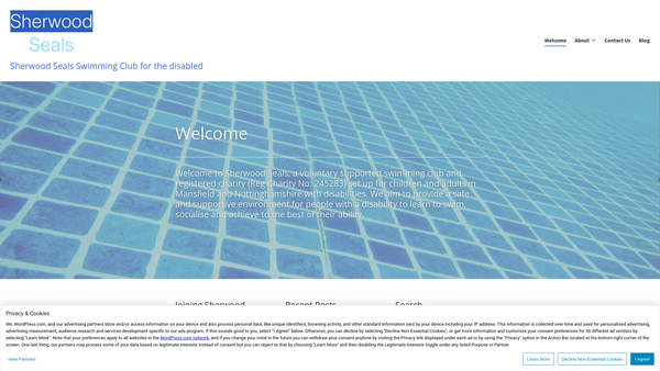 Screenshot of the Mansfield And District Sports Club For The Disabled website