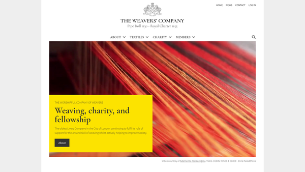 Screenshot of the Weavers' Almshouse Charities website