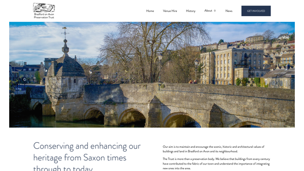 Screenshot of the Bradford On Avon Preservation Trust Limited website