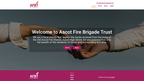 Screenshot of the Ascot Fire Brigade Trust website