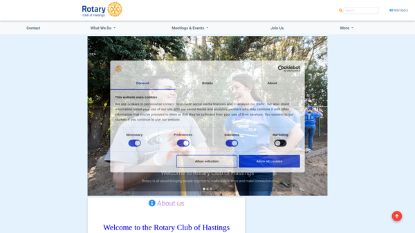 Screenshot of the Rotary Club Of Hastings Benevolent Fund website