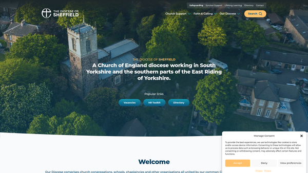 Screenshot of the Sheffield General Benevolent Society website