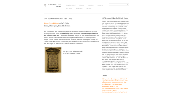 Screenshot of the The Holland Lectureship website