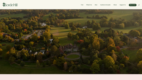 Screenshot of the Borde Hill Garden Limited website