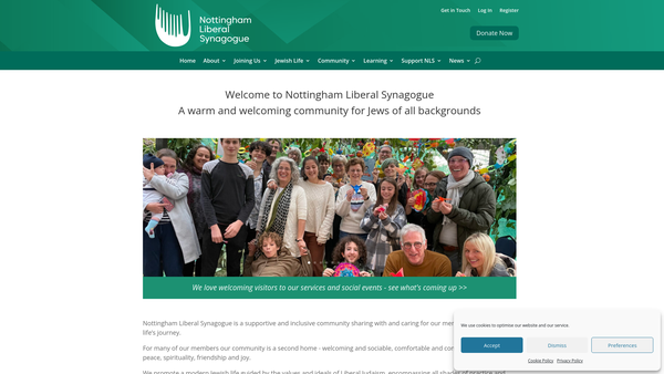 Screenshot of the Nottingham Liberal Synagogue website