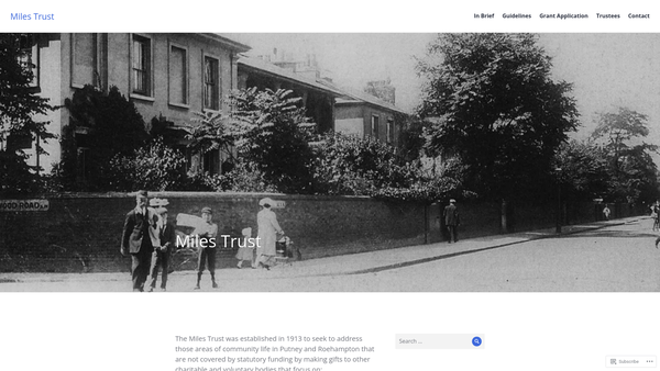 Screenshot of the Miles Trust For The Putney And Roehampton Community website