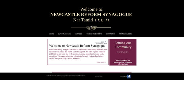 Screenshot of the Newcastle Reform Synagogue website