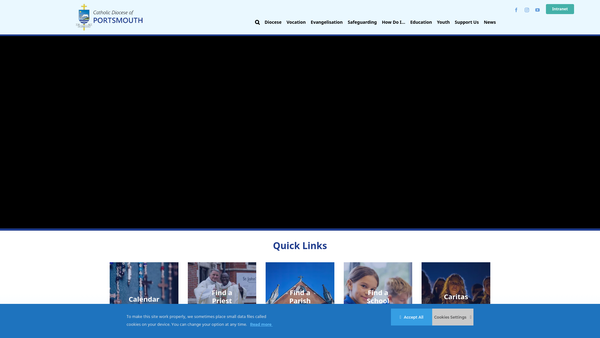 Screenshot of the Portsmouth Roman Catholic Diocesan Trust (Trust Property) website