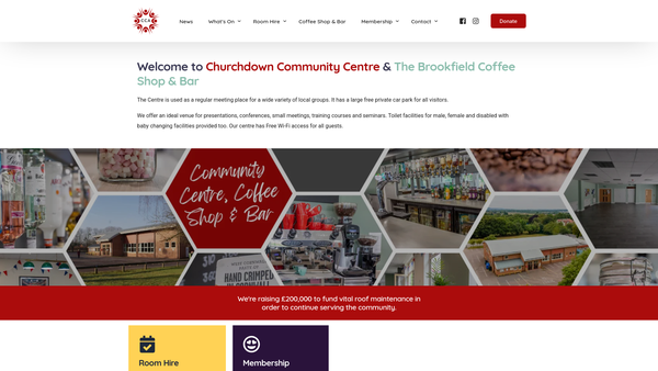Screenshot of the Churchdown Community Association website