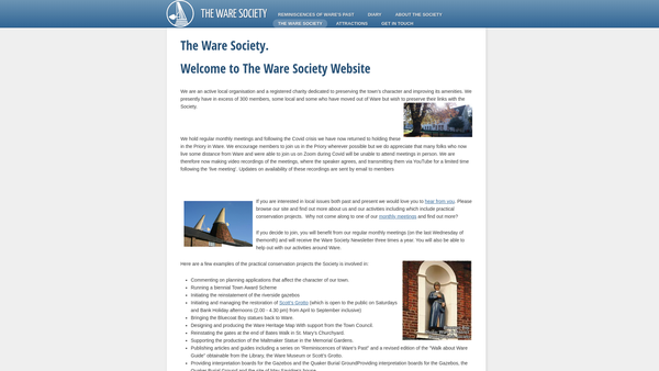 Screenshot of the The Ware Society website