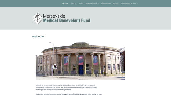 Screenshot of the Merseyside Medical Benevolent Fund website