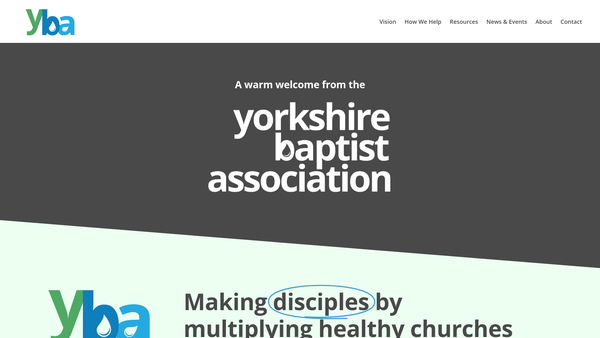 Screenshot of the The Yorkshire Baptist Association (Incorporated) website