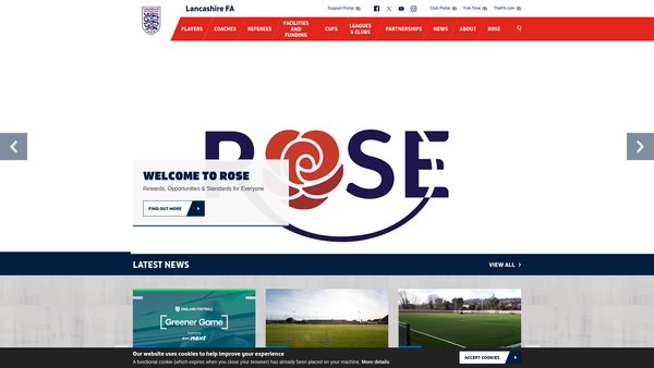 Screenshot of the The Lancashire Football Association Benevolent Fund website