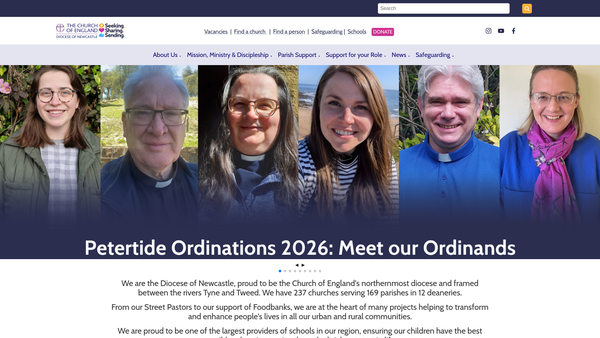 Screenshot of the The Newcastle Diocesan Board Of Finance website