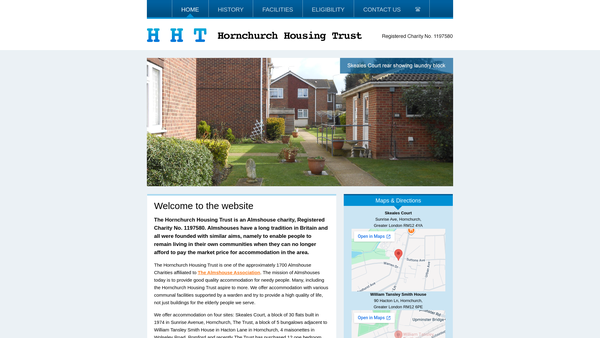 Screenshot of the Hornchurch Housing Trust website