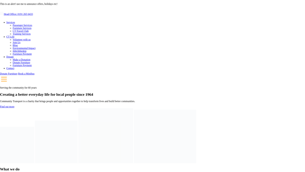 Screenshot of the Community Transport website