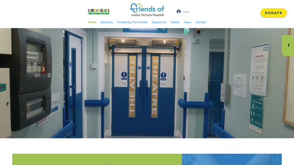 Screenshot of the Friends Of Lewes Victoria Hospital website