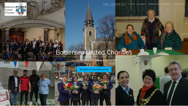 Screenshot of the Battersea United Charities website