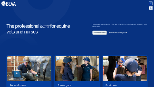 Screenshot of the The British Equine Veterinary Association Trust website