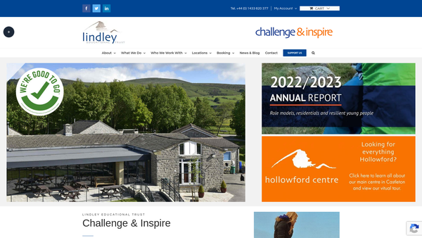 Screenshot of the Lindley Educational Trust Limited website