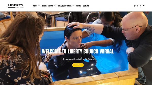 Screenshot of the Liberty Church Wirral website
