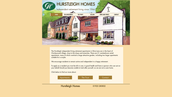 Screenshot of the Chorleywood And District Homes For The Elderly website