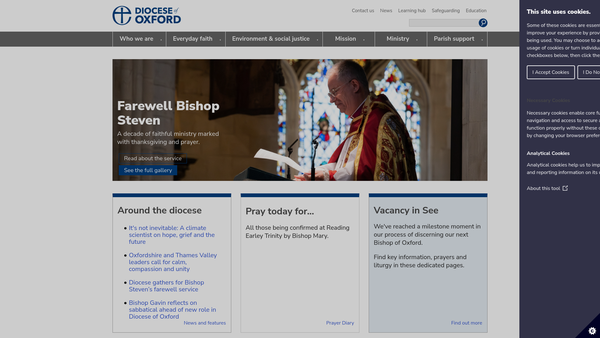 Screenshot of the The Oxford Diocesan Board Of Finance website