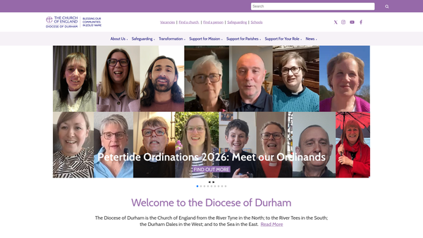 Screenshot of the The Durham Diocesan Board Of Finance website
