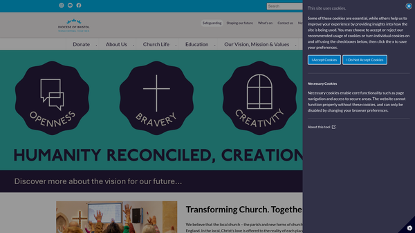 Screenshot of the The Bristol Diocesan Board Of Finance Limited website