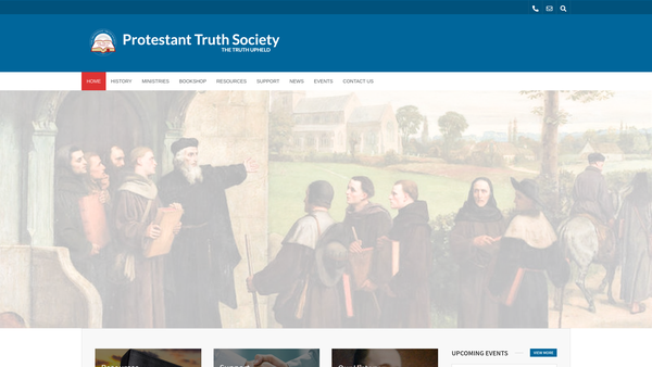 Screenshot of the The Protestant Truth Society (Inc) website