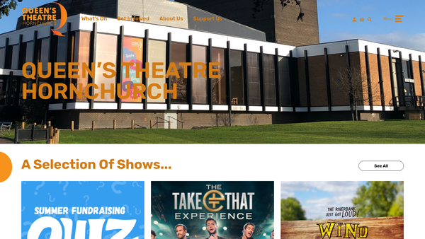 Screenshot of the The Havering Theatre Trust Limited website