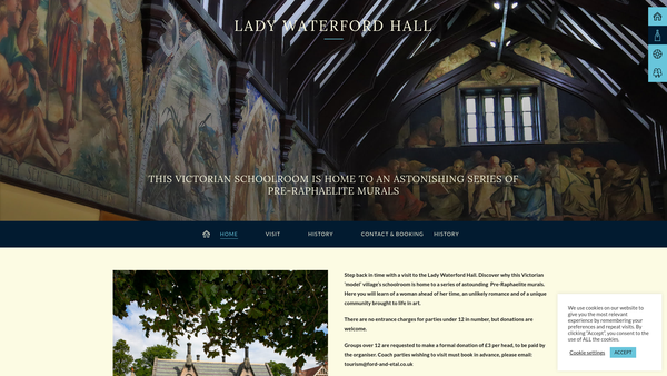 Screenshot of the Lady Waterford Hall Trust website