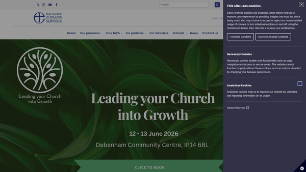 Screenshot of the St Edmundsbury And Ipswich Diocesan Board Of Finance website